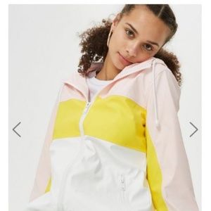 NWT Topshop Colorblock Rain Mac